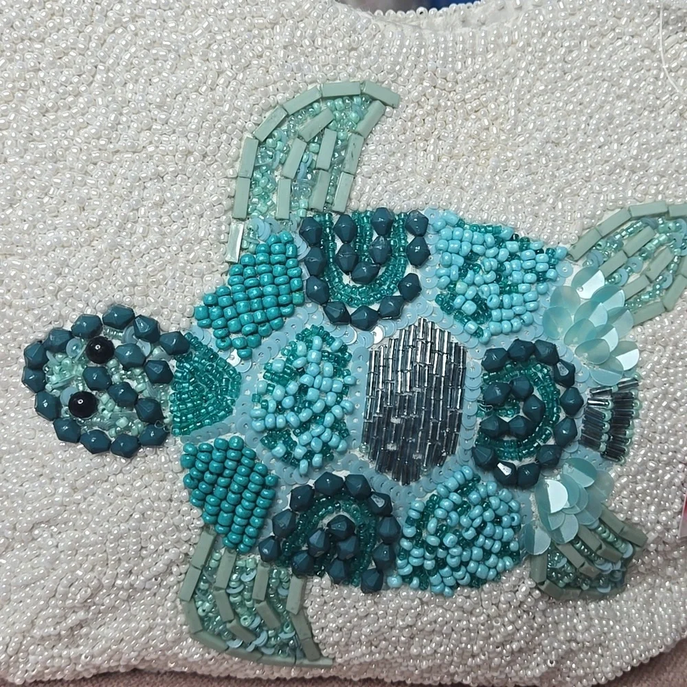 NWT India Sea Turtle Beaded Bag